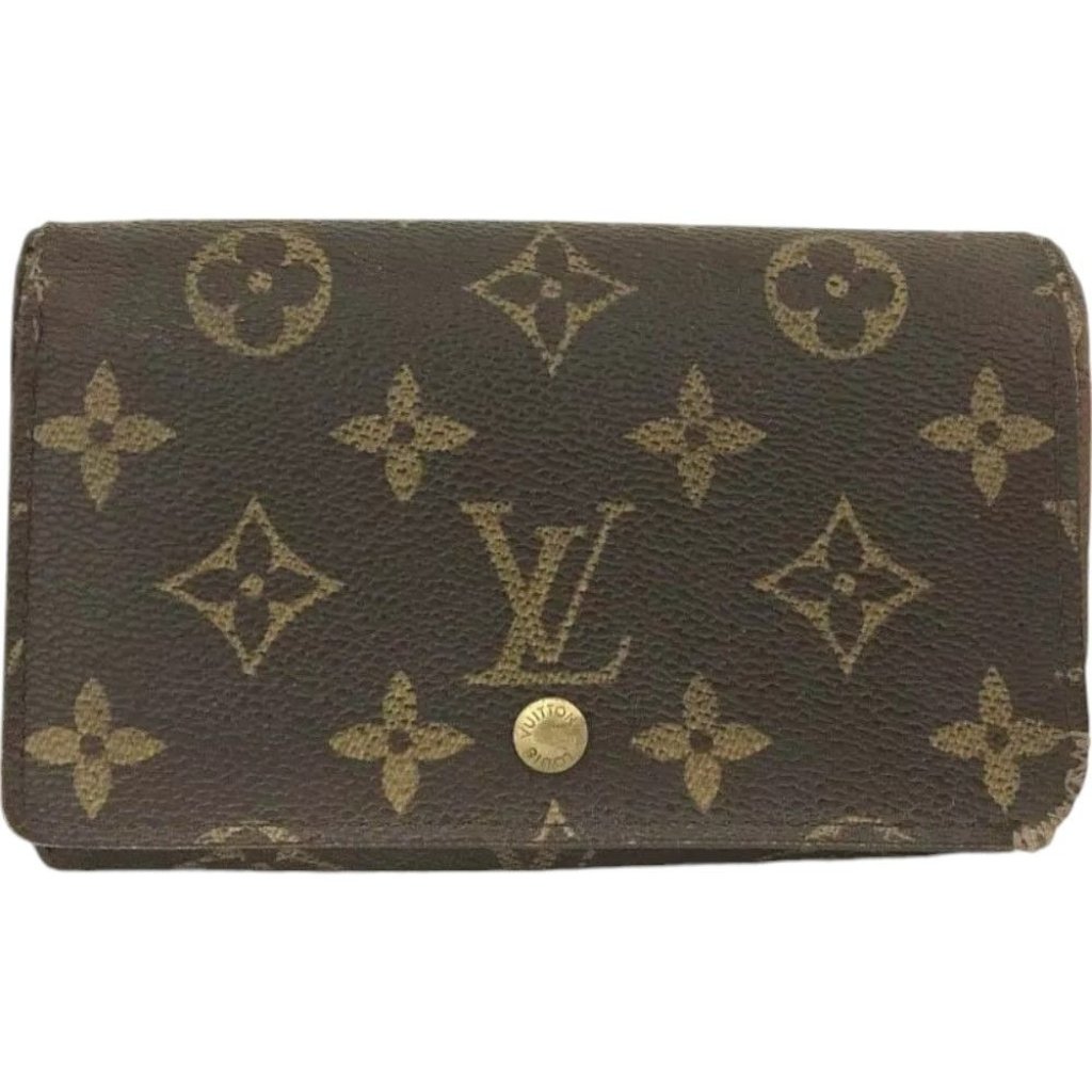 545154ay (L1) Louis Vuitton Wallet Porte Monnaie Brown Monogram